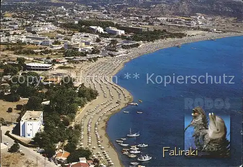 AK / Ansichtskarte Faliraki Rhodos Strand Kueste Fliegeraufnahme Delphine / Faliraki /Rhodos Rhodes aegaeis