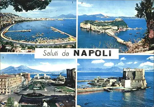 AK / Ansichtskarte Napoli Neapel Via Caracciolo e Mergellina Nisida Piazza Municipio Stazione Marittima Castel dell Ovo Kat. Napoli