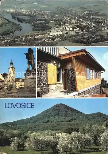 AK / Ansichtskarte Lovosice Celkovy pohled z Lovose namesti Rude armady Chata na Lovosi Lovos Kat. Lobositz
