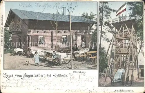 AK / Ansichtskarte Augustusburg Augustusberg Aussichtsturm Blockhaus Kat. Augustusburg
