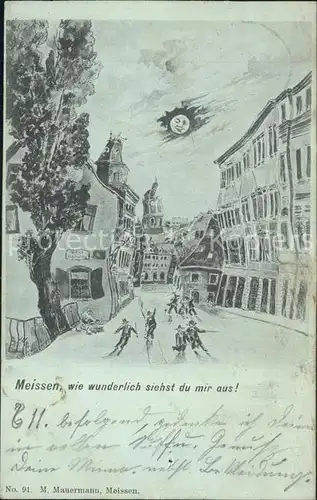 AK / Ansichtskarte Meissen Elbe Sachsen "wie wunderlich siehst du mir aus" Kuenstlerkarte Kat. Meissen