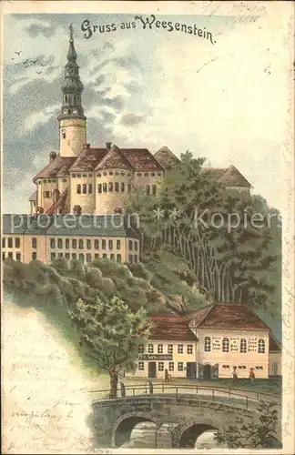 AK / Ansichtskarte Weesenstein Schloss Gasthof Kuenstlerkarte