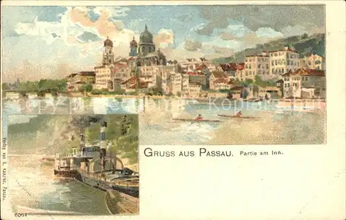 AK / Ansichtskarte Passau Partie am Inn Dreifluessestadt Kuenstlerkarte Kat. Passau
