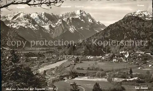 AK / Ansichtskarte Loisachtal Panorama mit Zugspitze Kat. Murnau a.Staffelsee