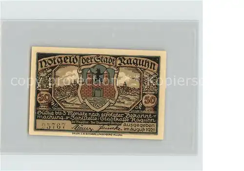 AK / Ansichtskarte Raguhn 50 Pfennig Notgeld Burg Ruine Lippene Kat. Raguhn