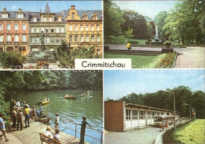 AK / Ansichtskarte Crimmitschau Brunnen am Markt Friedenspark