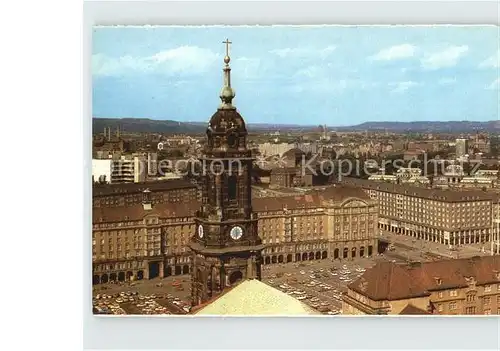 AK / Ansichtskarte Dresden Blick vom Rathausturm zum Altmarkt und Zwinger Kat. Dresden Elbe