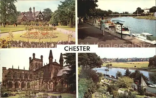 AK / Ansichtskarte Chester Cheshire Grosvenor Park Groves Cathedral Dee