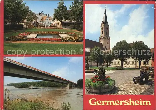 AK / Ansichtskarte Germersheim Park Rheinbruecke Platz Kirche Kat. Germersheim