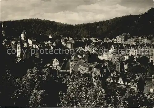 AK / Ansichtskarte Karlovy Vary Teilansicht Kurort mit dem Sprudel Kat. Karlovy Vary Karlsbad