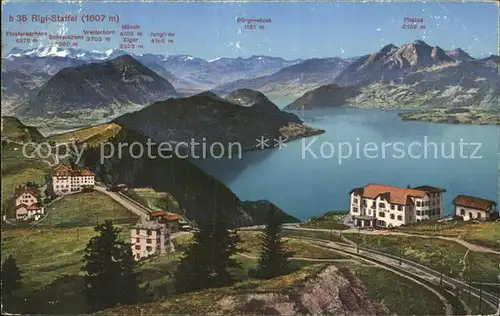 AK / Ansichtskarte Rigi Staffel Panorama Bergmassiv Berghotels Vierwaldstaettersee Alpen Kat. Rigi Staffel