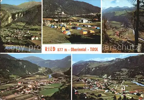 AK / Ansichtskarte Ried Oberinntal Gesamtansicht mit Alpenpanorama Campingplatz Kat. Ried im Oberinntal