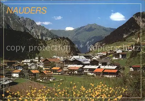 AK / Ansichtskarte Nauders Tirol Sommerpanorama Oberinntal Blumenwiese Alpenpanorama Kat. Nauders