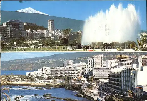 AK / Ansichtskarte Puerto de la Cruz Lago Martianez y Zona San Telmo Fontaene El Teido Vulkan Kat. Puerto de la Cruz Tenerife