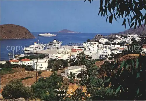 AK / Ansichtskarte Skala Patmos Blick auf den Hafen Passagierdampfer Insel aegaeis Kat. Patmos Sporaden Dodekanes