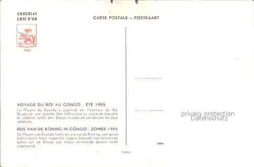 AK / Ansichtskarte Kongo Reise des Koenigs im Sommer 1955 Tanz der Eingeborenen Kat. Kongo