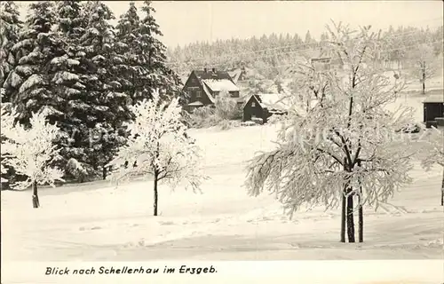 AK / Ansichtskarte Schellerhau Teilansicht Winterpanorama Handabzug Kat. Altenberg