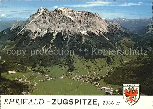 AK / Ansichtskarte Ehrwald Tirol mit Alpenhauptkamm Fliegeraufnahme