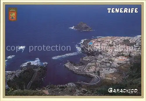 AK / Ansichtskarte Garachico Panorama Blick von den Bergen Hafen Kueste Kat. Santa Cruz de Tenerife