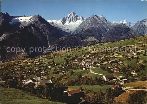 AK / Ansichtskarte Buerchen Panorama mit Bietschhorn Berner Alpen Kat. Buerchen