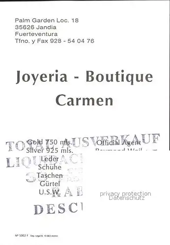 AK / Ansichtskarte Jandia Joyeria Boutique Carmen Strand Kat. Fuerteventura Kanarische Inseln