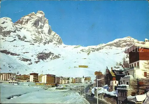 AK / Ansichtskarte Cervinia Aosta Scorcio panoramico e Cervino Wintersportplatz Matterhorn Walliser Alpen Kat. Aosta