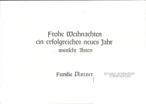 AK / Ansichtskarte Weihnachten Restaurant Familie Plattner Kat. Greetings