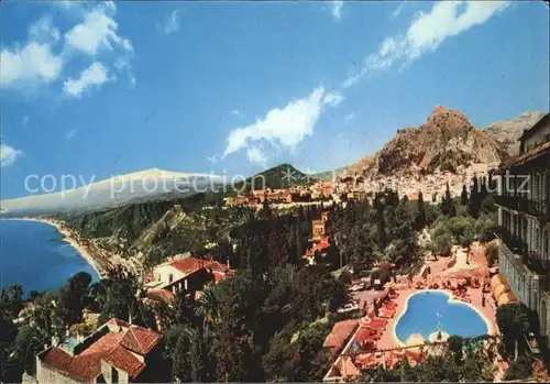 AK / Ansichtskarte Taormina Sizilien Hotel Bristol Park Swimming Pool Meerblick Berge Kat. 