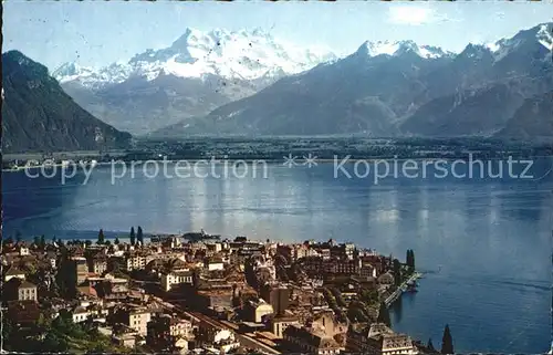 AK / Ansichtskarte Montreux VD Vue generale et les Dents du Midi Lac Leman Genfersee Kat. Montreux