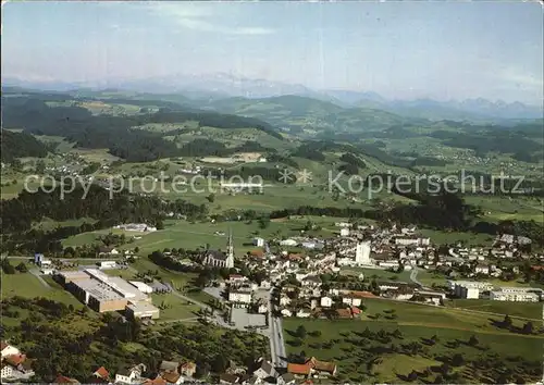 AK / Ansichtskarte Bazenheid mit Saentis Appenzeller Alpen Fliegeraufnahme Kat. Bazenheid