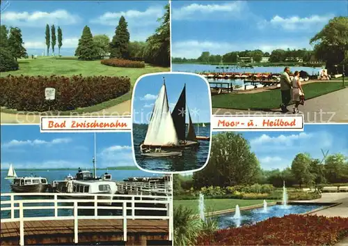 AK / Ansichtskarte Bad Zwischenahn Parkanlagen Moor und Heilbad Bootsanleger Zwischenahner Meer Segeln Wasserspiele Promenade Kat. Bad Zwischenahn