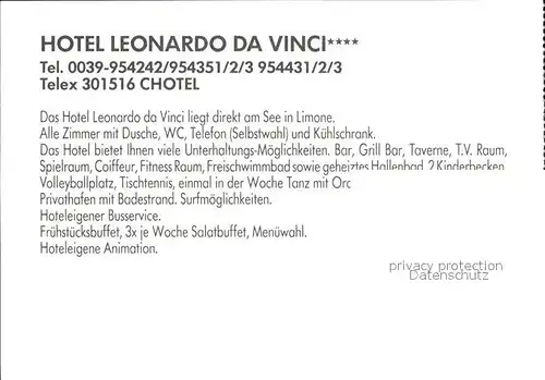AK / Ansichtskarte Limone sul Garda Hotel Leonardo da Vinci Park Kat. 