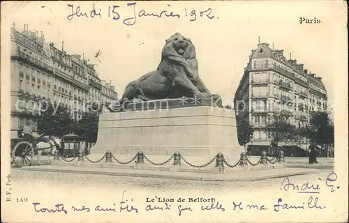 AK / Ansichtskarte Paris Le Lio de Belfort Loewenskulptur Kat. Paris