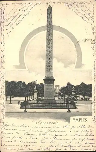 AK / Ansichtskarte Paris Obelisque Obelisk Kat. Paris