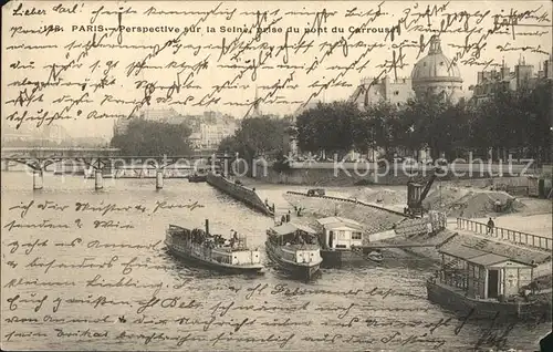 AK / Ansichtskarte Paris Perspective sur la Seine prise du pont du Carrousel Kat. Paris