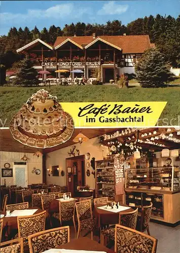 AK / Ansichtskarte Grasellenbach Cafe Konditorei Bauer im Gassbachtal Kat. Grasellenbach