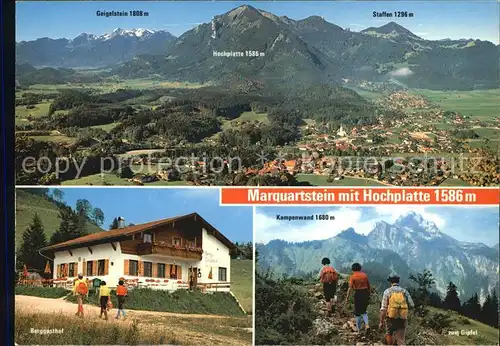 AK / Ansichtskarte Marquartstein mit Hochplatte Bayerische Alpen Kampenwand Wandern Berggasthof Kat. Marquartstein