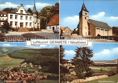 AK / Ansichtskarte Germete Schwesternhaus Kirche Kurmittelhaus Gesamtansicht Kat. Warburg