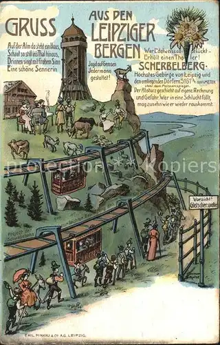 AK / Ansichtskarte Leipzig Scherbelberg Aussichtsturm Leipziger Berge Litho Kat. Leipzig