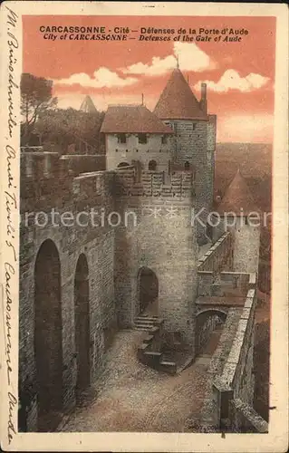 AK / Ansichtskarte Carcassonne Cite Defenses de la Porte d Aude Kat. Carcassonne