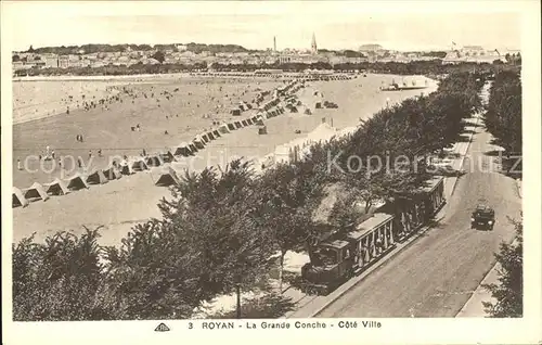 AK / Ansichtskarte Royan Charente Maritime La Grande Conche Cote Ville Plage Train Kat. Poitiers Charentes