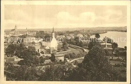 AK / Ansichtskarte Muehldorf Inn Ortsansicht mit Kirche Kat. Muehldorf a.Inn