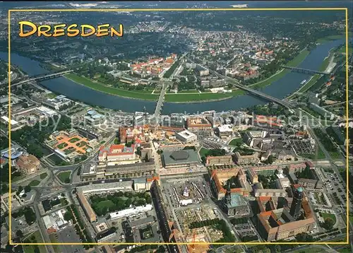 AK / Ansichtskarte Dresden Historische Stadt Fliegeraufnahme Kat. Dresden Elbe