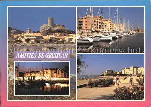 AK / Ansichtskarte Gruissan Ambiance et reflets Tour Port Voiliers Promenade Kat. Gruissan