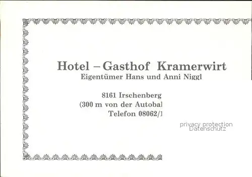 AK / Ansichtskarte Irschenberg Hotel Gasthof Kramerwirt Kat. Irschenberg