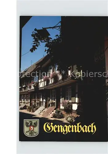 AK / Ansichtskarte Gengenbach Engelgasse Fachwerkhaeuser Weinbau Erholungsort Wappen Kat. Gengenbach Schwarzwald