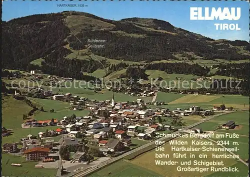 AK / Ansichtskarte Ellmau Tirol Sommer und Wintererholungsort Bergdorf Fliegeraufnahme Kat. Ellmau