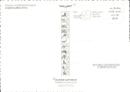 AK / Ansichtskarte Ellmau Tirol Sommer und Wintererholungsort Bergdorf Fliegeraufnahme Kat. Ellmau