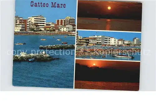 AK / Ansichtskarte Gatteo Mare Strand Hotels Sonnenuntergang am Meer
