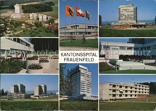 AK / Ansichtskarte Frauenfeld Teilansichten Kantonsspital Flaggen Kat. Frauenfeld
